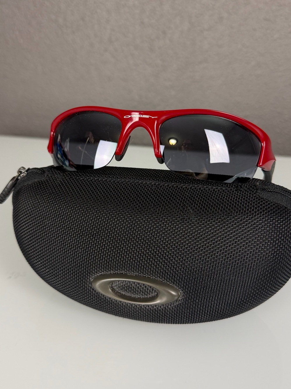 Oakley Flak Jacket XLJ Sunglasses 03-892 Lipstick Red No Scratches